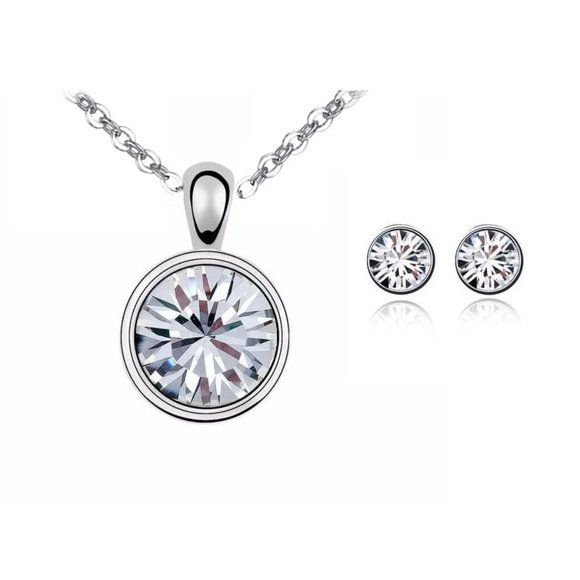 Jewelry - 💎 NEW ❤️ Minimalist Drop 925 Chain Sterling Silver Bundle Necklace Earrings